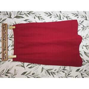 Town & Country Tweeds Skirt Red Womens Size S 100% Wool